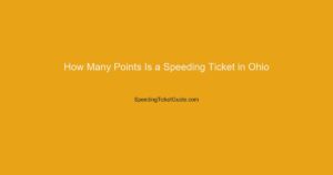 speeding ticket points ohio