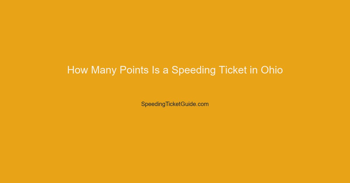 speeding ticket points ohio
